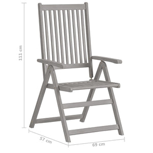 5-tlg. Garten-Essgruppe (150–200) x 100 cm Massivholz Akazie Grau