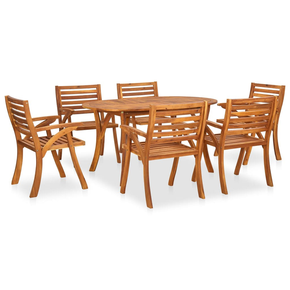 vidaXL 7-Piece Garden Dining Set 150 x 90 cm Solid Acacia Wood