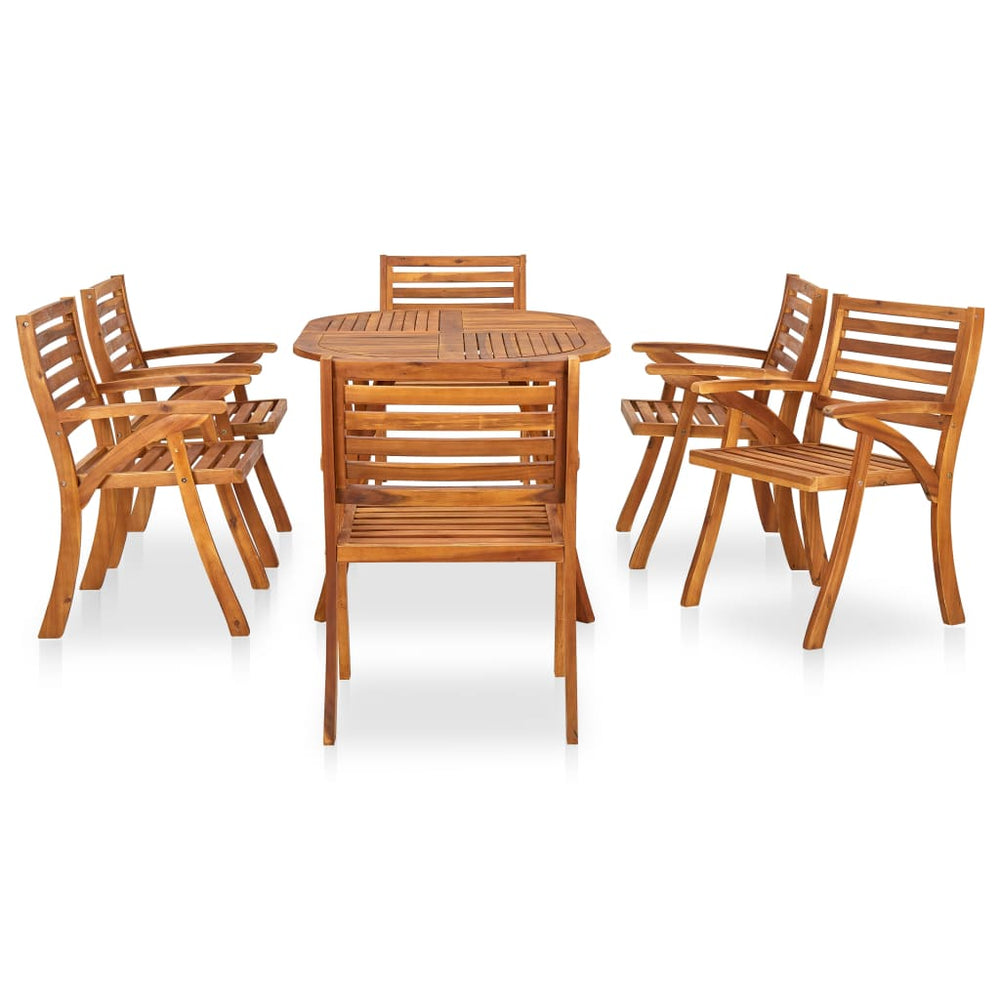 vidaXL 7-Piece Garden Dining Set 150 x 90 cm Solid Acacia Wood