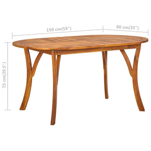 7-teiliges Garten-Ess-Set 150 x 90 cm Massivholz Akazie