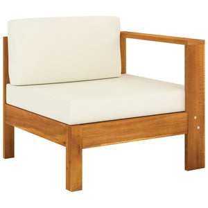vidaXL Canapé de jardin 3 places avec coussins crème en bois d'acacia massif