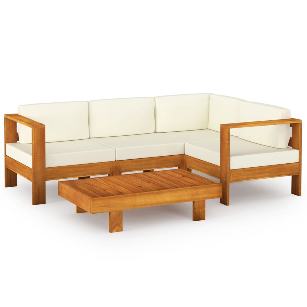 vidaXL 5-piece Garden Lounge Set with Cushions 100x60 cm Acacia Wood