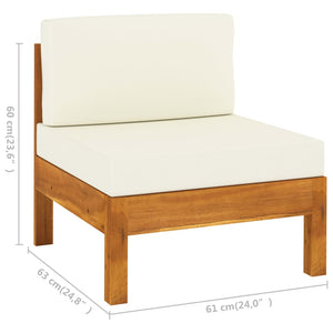 5-tlg. Garten-Lounge-Set mit Kissen 100x60 cm Akazienholz