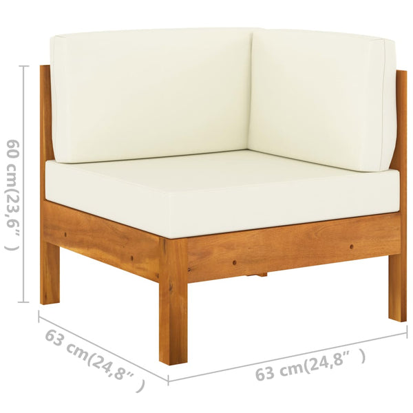 5-tlg. Garten-Lounge-Set mit Kissen 100x60 cm Akazienholz