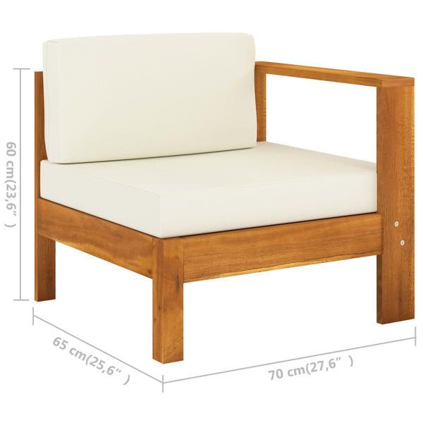 5-tlg. Garten-Lounge-Set mit Kissen 100x60 cm Akazienholz