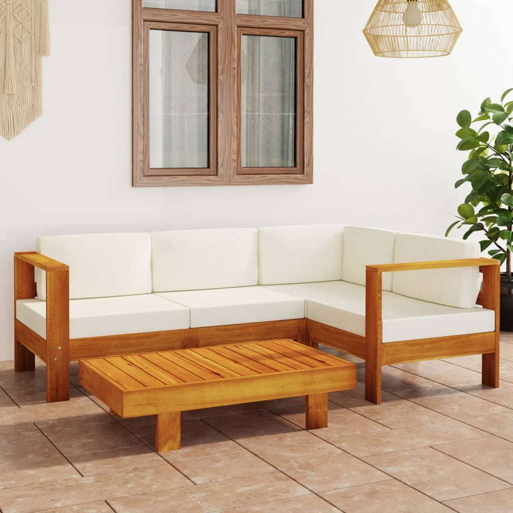 vidaXL 5-piece Garden Lounge Set with Cushions 100x60 cm Acacia Wood