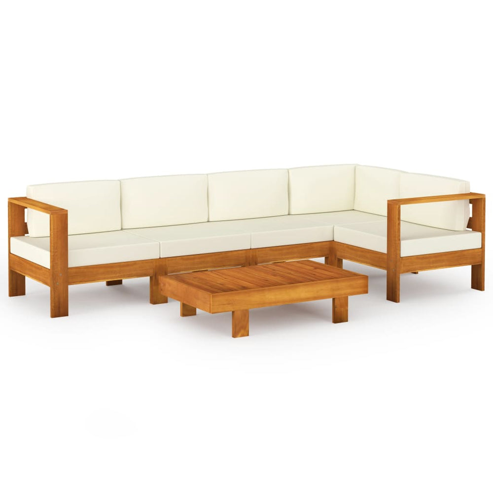 vidaXL 6-piece Garden Lounge Set with Cushions 100x60 cm Acacia Wood