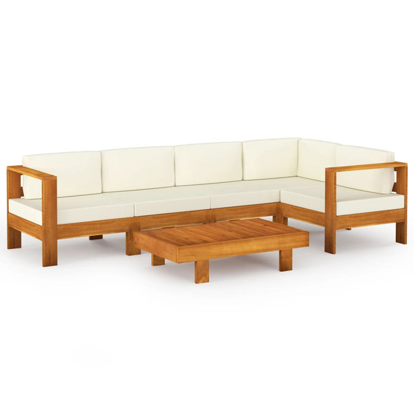 6-tlg. Garten-Lounge-Set mit Kissen 100x60 cm Akazienholz