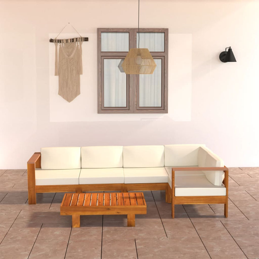 vidaXL 6-piece Garden Lounge Set with Cushions 100x60 cm Acacia Wood
