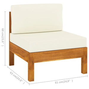 7-teiliges Garten-Lounge-Set mit Kissen 100 x 60 cm Akazienholz