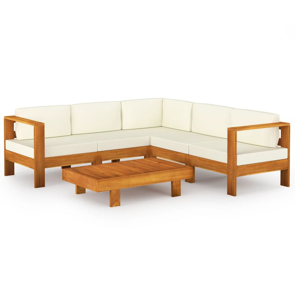 vidaXL 6-piece Garden Lounge Set with Cushions 100x60 cm Acacia Wood
