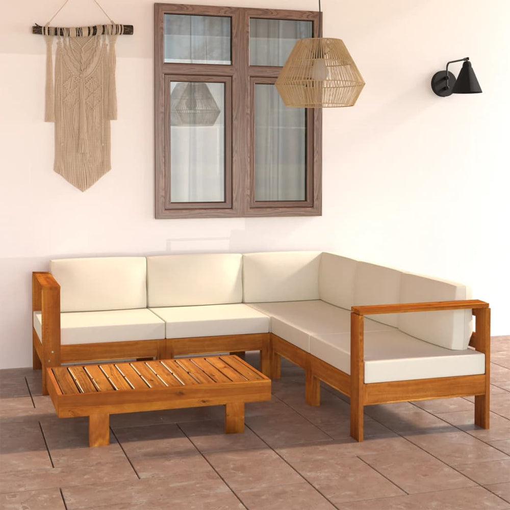 vidaXL 6-piece Garden Lounge Set with Cushions 100x60 cm Acacia Wood