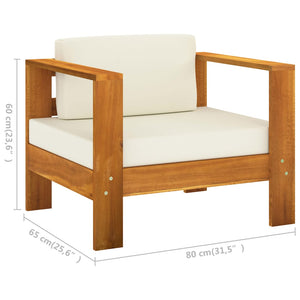 7-teiliges Garten-Lounge-Set mit Kissen 100 x 60 cm Akazienholz