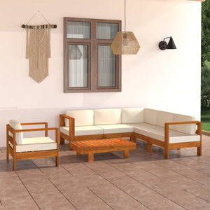 7-teiliges Garten-Lounge-Set mit Kissen 100 x 60 cm Akazienholz