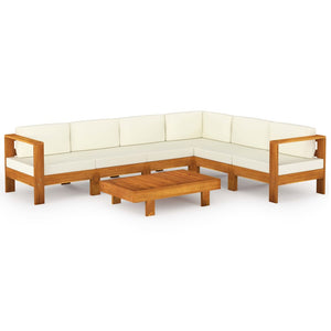 7-teiliges Garten-Lounge-Set mit Kissen 100 x 60 cm Akazienholz