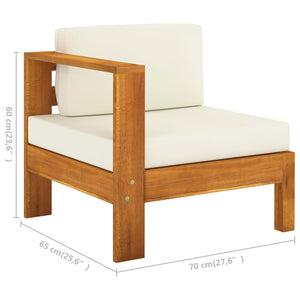 7-teiliges Garten-Lounge-Set mit Kissen 100 x 60 cm Akazienholz