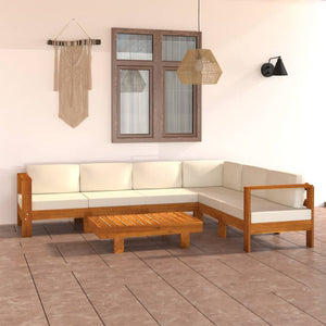 7-teiliges Garten-Lounge-Set mit Kissen 100 x 60 cm Akazienholz