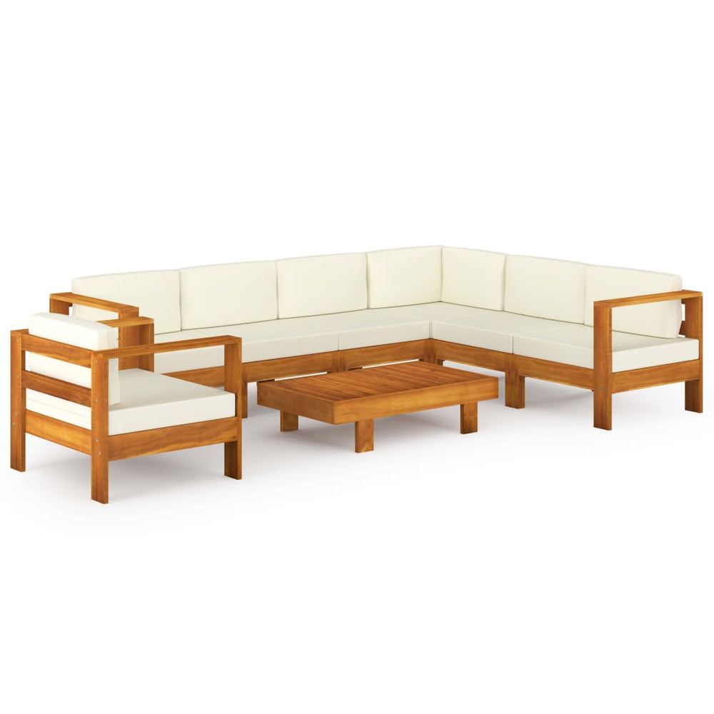 vidaXL 8-Piece Outdoor Lounge Set with Cushions 100 x 60 cm Acacia Wood