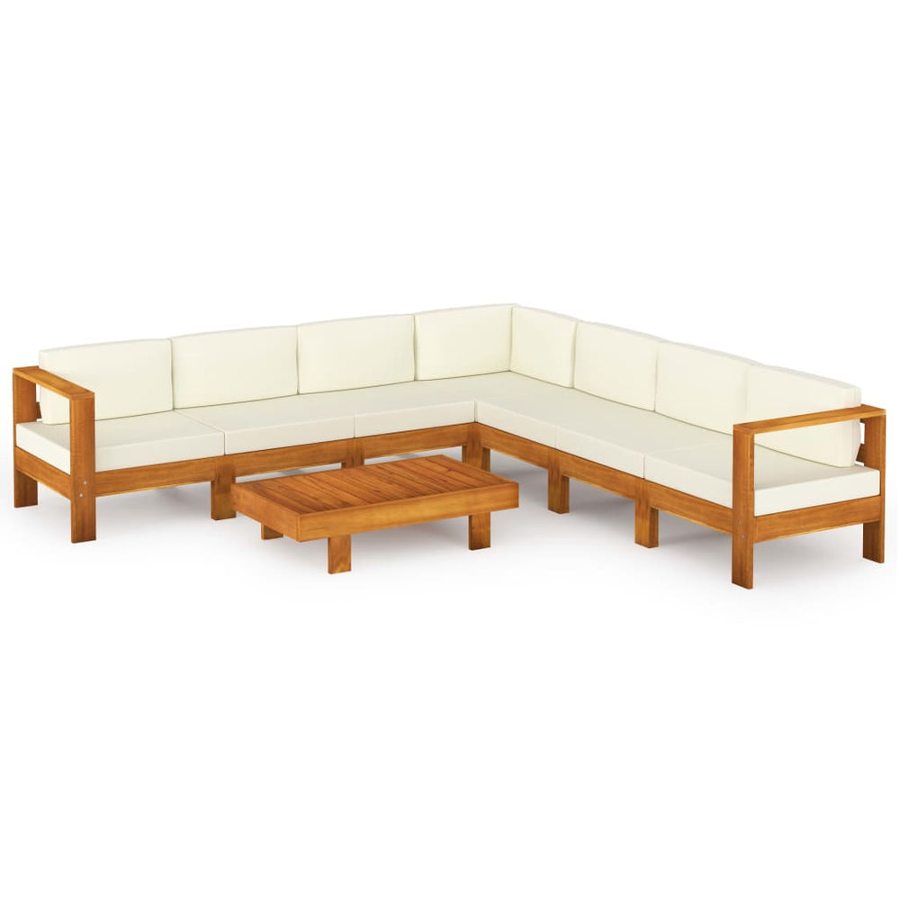 vidaXL 8-Piece Garden Lounge Set with Cushions 100 x 60 cm Acacia Wood