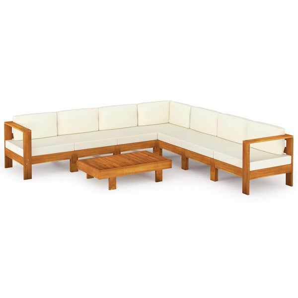 8-teiliges Garten-Lounge-Set mit Kissen 100 x 60 cm Akazienholz