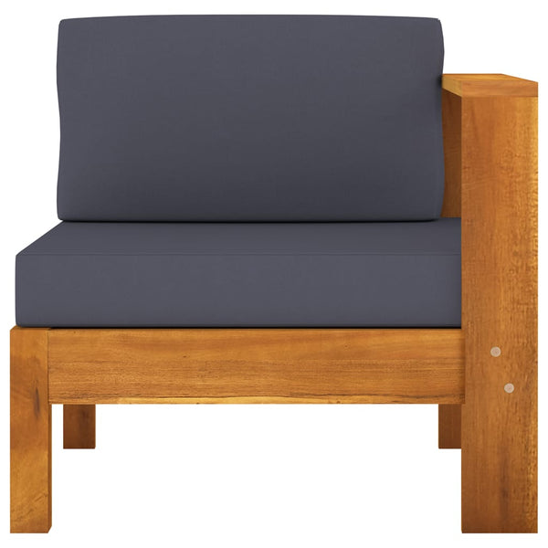 4-Sitzer-Gartensofa mit Dunkelgrauen Auflagen Massivholz Akazie