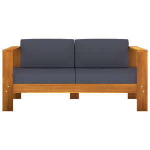 5-tlg. Garten-Lounge-Set mit Dunkelgrauen Auflagen Akazienholz