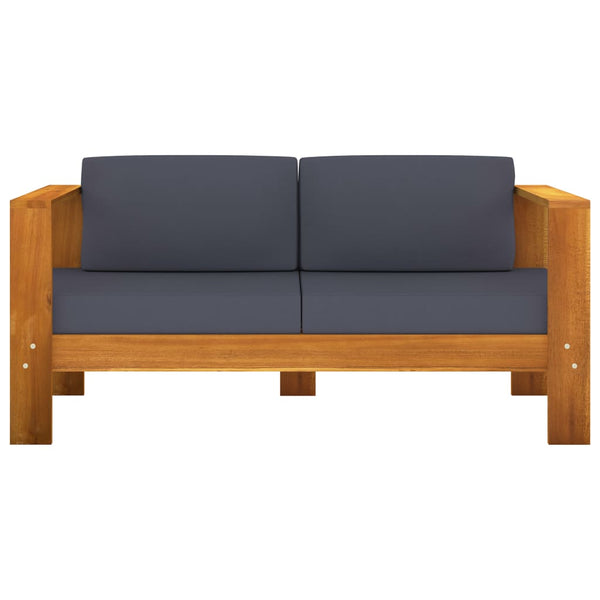5-tlg. Garten-Lounge-Set mit Dunkelgrauen Auflagen Akazienholz