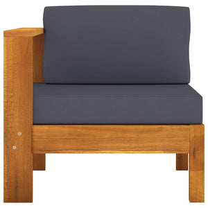 8-tlg. Garten-Lounge-Set mit Dunkelgrauen Auflagen Akazienholz