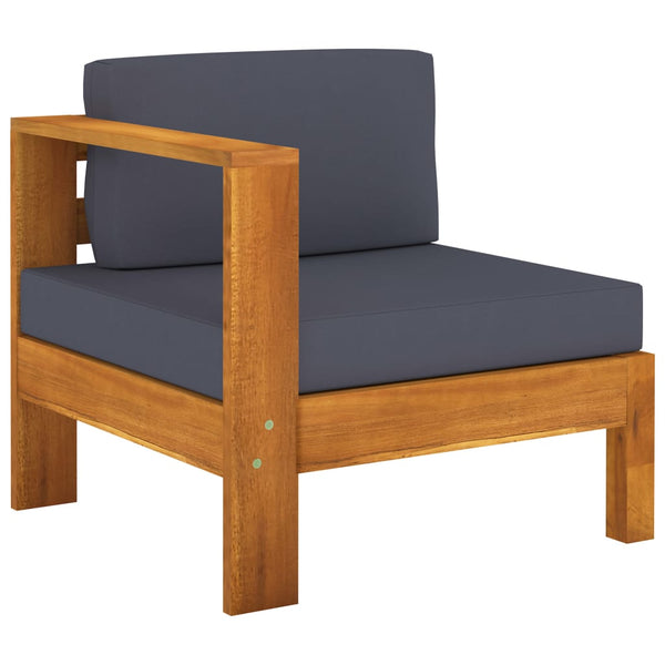 vidaXL Salon de jardin 7 pièces avec coussins gris foncé, bois d'acacia