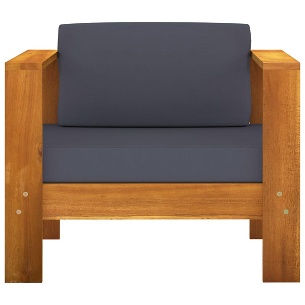 vidaXL Salon de jardin 7 pièces avec coussins gris foncé, bois d'acacia
