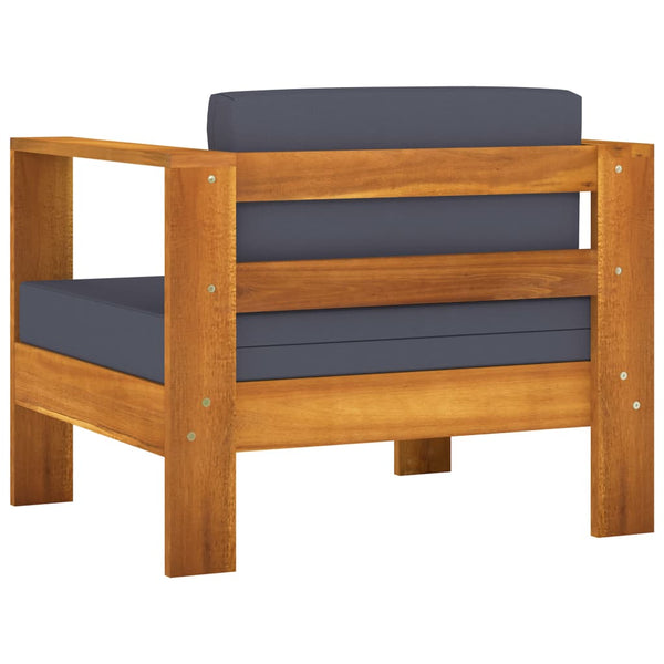 vidaXL Salon de jardin 7 pièces avec coussins gris foncé, bois d'acacia