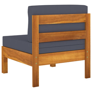 vidaXL Salon de jardin 7 pièces avec coussins gris foncé, bois d'acacia