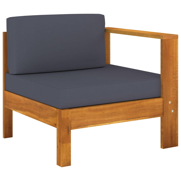 vidaXL Salon de jardin 7 pièces avec coussins gris foncé, bois d'acacia