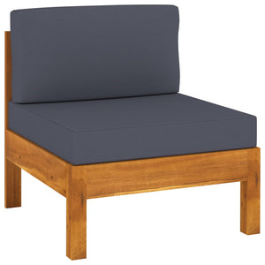 vidaXL Salon de jardin 8 pcs avec coussins gris foncé, bois d'acacia