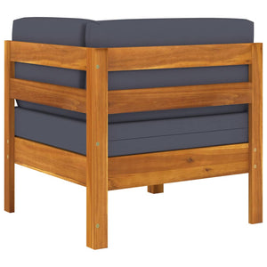 vidaXL Salon de jardin 8 pcs avec coussins gris foncé, bois d'acacia
