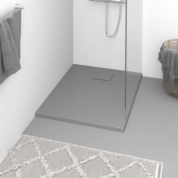 vidaXL Receveur de douche SMC gris 90x70 cm