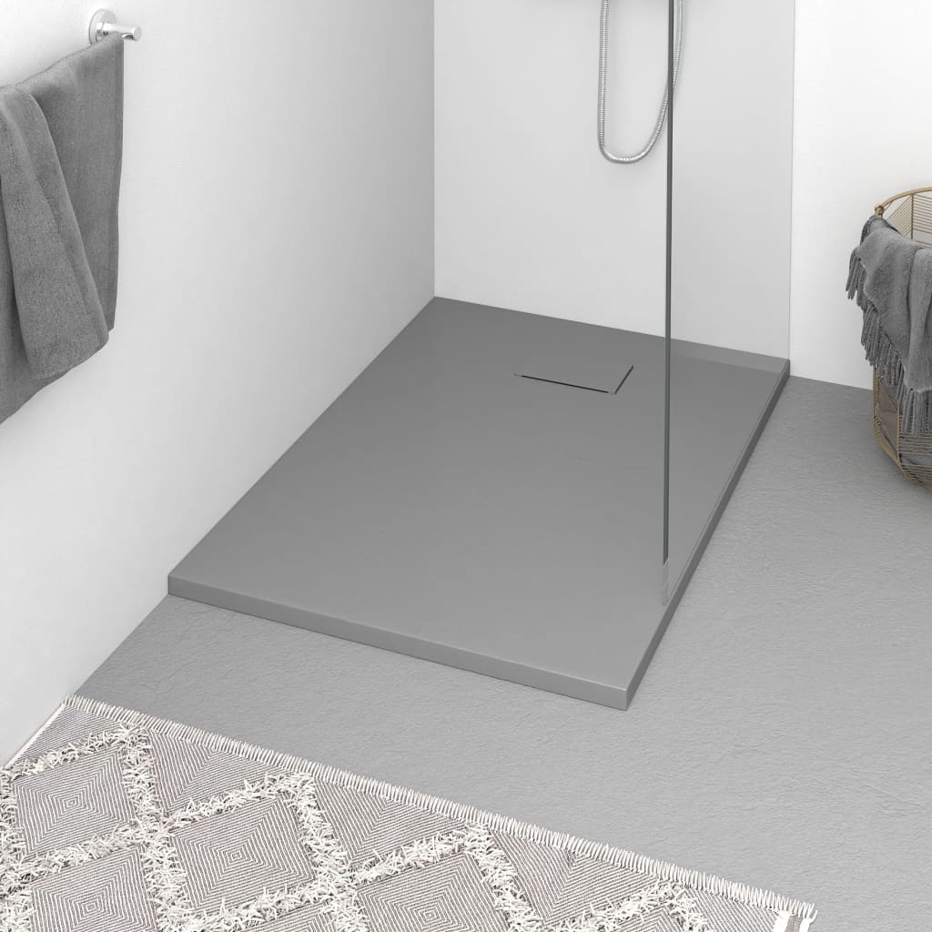 vidaXL Receveur de douche SMC gris 100x70 cm