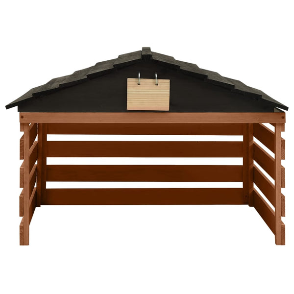 Mähroboter-Garage Schwarz und Braun 78x74x54 cm Tannenholz