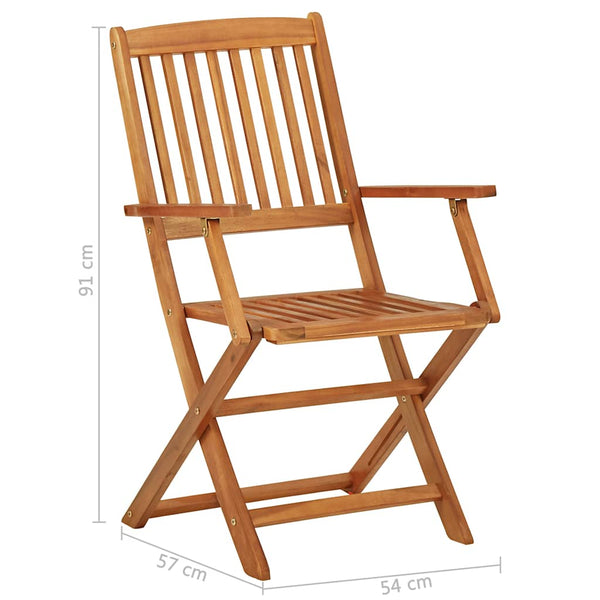 vidaXL Ensemble repas de jardin pliable 3 pcs Bois d'acacia massif