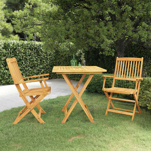 vidaXL Ensemble repas de jardin pliable 3 pcs Bois d'acacia massif