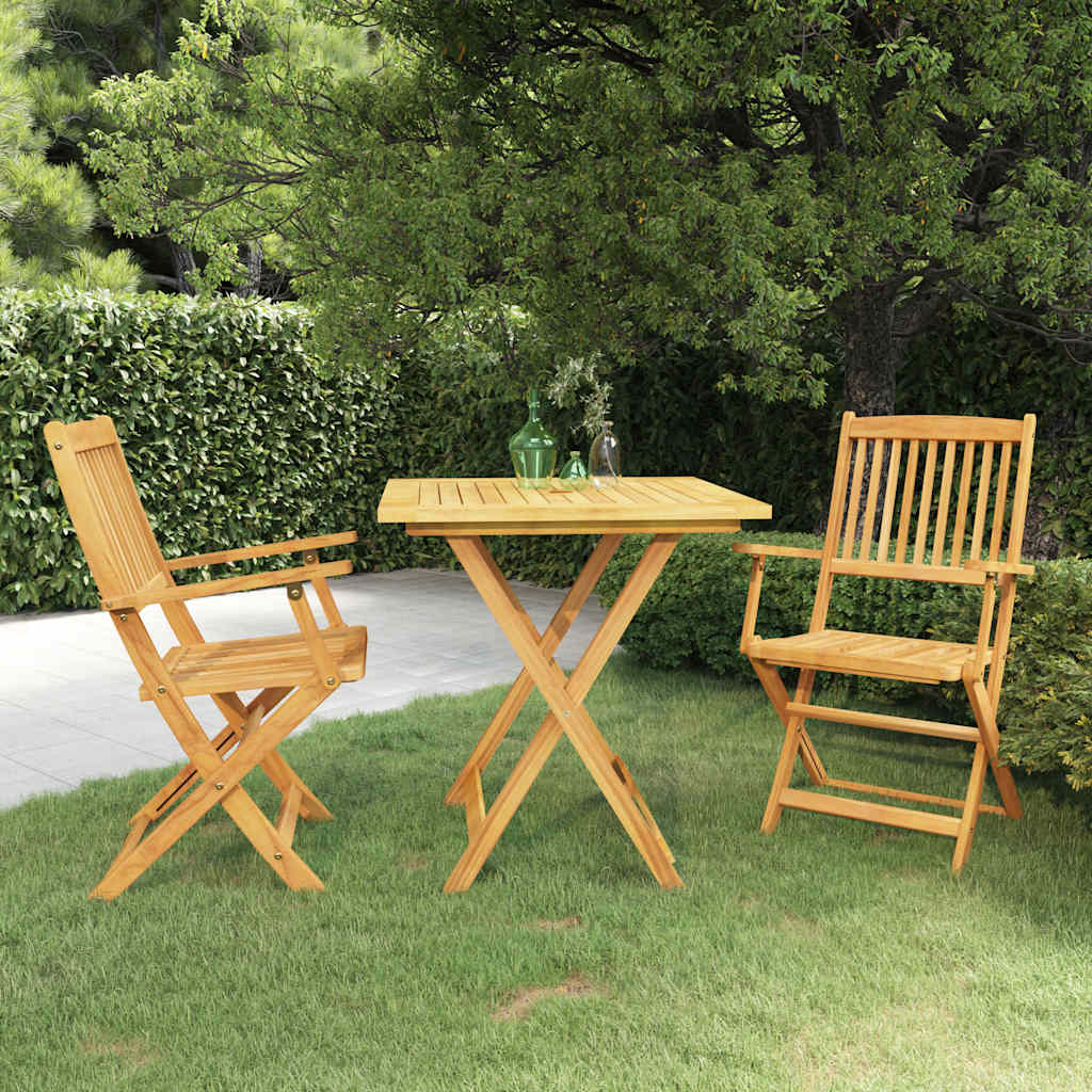 vidaXL Ensemble repas de jardin pliable 3 pcs Bois d'acacia massif