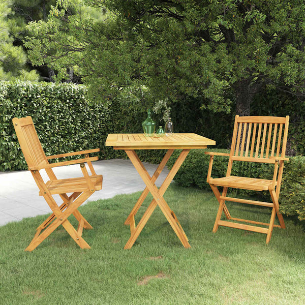 vidaXL Ensemble repas de jardin pliable 3 pcs Bois d'acacia massif