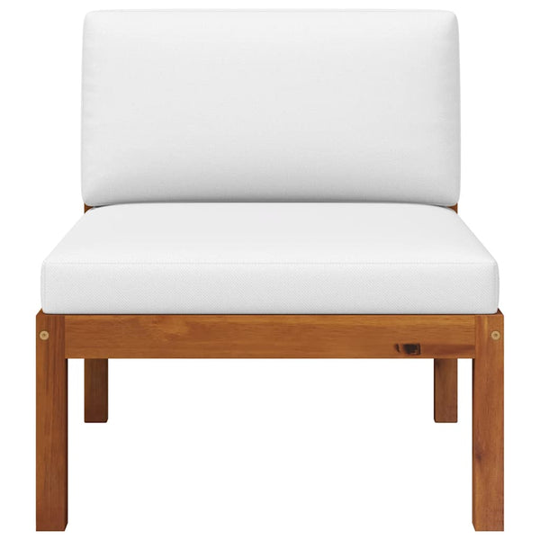 3-tlg. Garten-Lounge-Set mit Kissen Holz Akazie & Seil