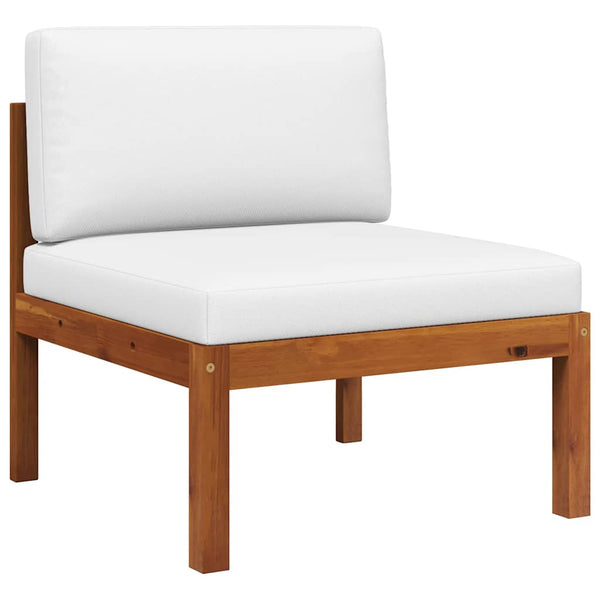 3-tlg. Garten-Lounge-Set mit Kissen Holz Akazie & Seil