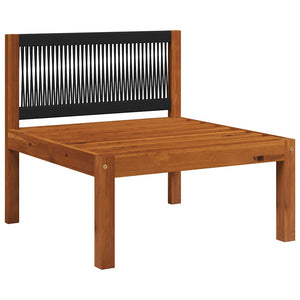 3-tlg. Garten-Lounge-Set mit Kissen Holz Akazie & Seil