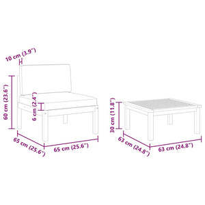 2-teiliges Garten-Lounge-Set mit Kissen Holz Akazie & Seil