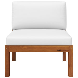 Garten-Mittelsofa mit Kissen Holz Akazie & Seil