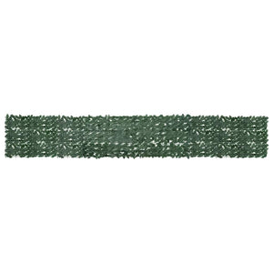 Balkon-Sichtschutz mit Dunkelgrünen Blättern 500x75 cm