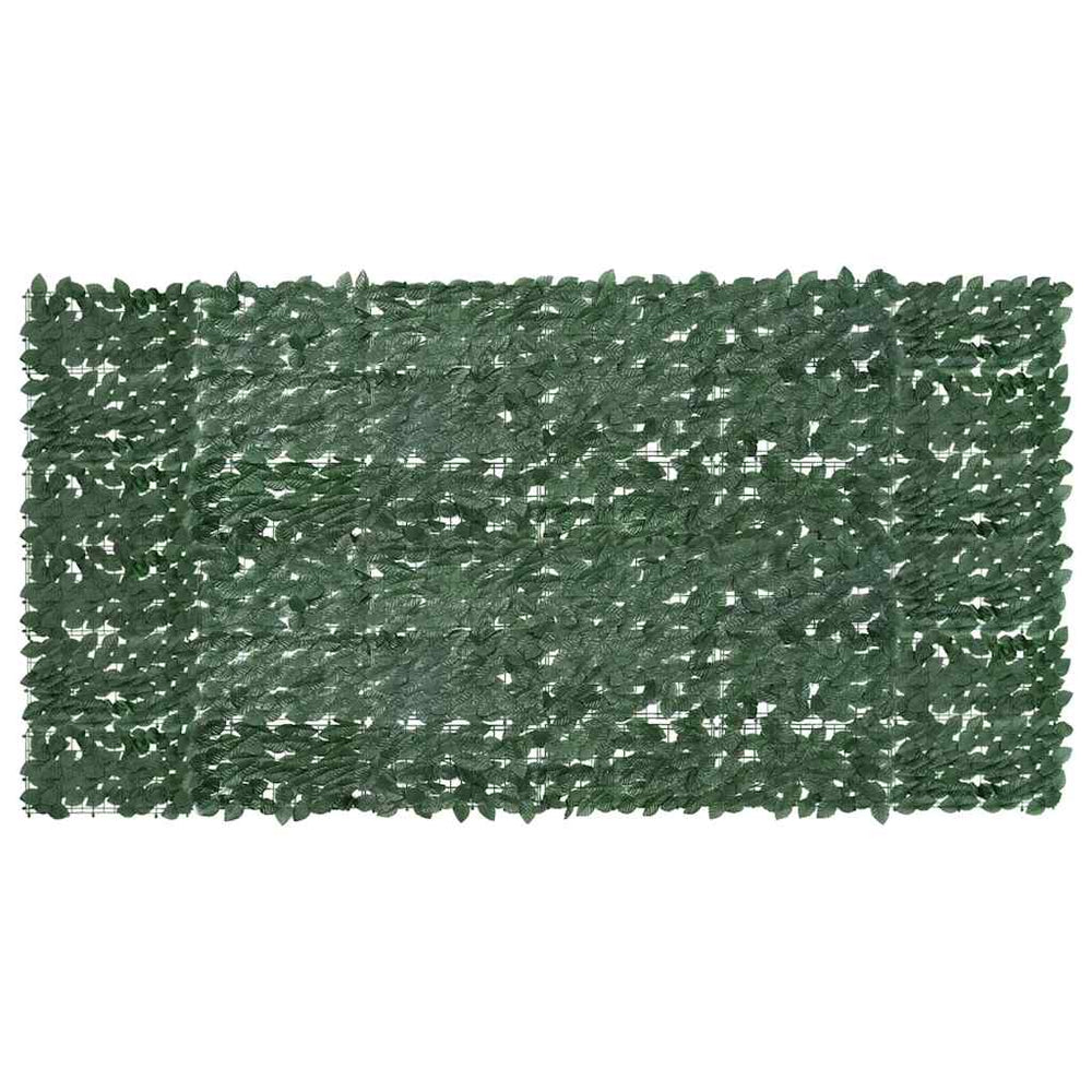 Balkon-Sichtschutz mit Dunkelgrünen Blättern 300x150 cm