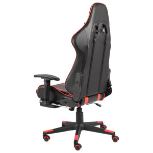 Gaming-Stuhl mit Fußstütze Drehbar Rot PVC
